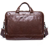 Genuine Leather Men's Handbag Business Travel Crossbody Bag