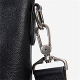 Men's Genuine Leather Casual Business Handbag Solid Color Crossbody Bag