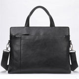 Men's Genuine Leather Casual Business Handbag Solid Color Crossbody Bag
