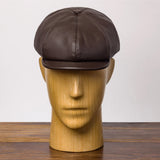 Eight Piece Cap Tweed-Leather/brown