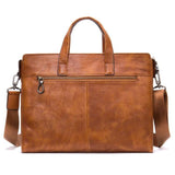 Mens Simple Style Business Leather Handbag