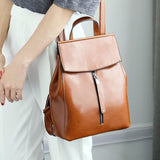 Genuine leather Cowhide Women's bags Backpack