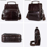 Mens Classic Business Casual Briefcase Handbagas Leather Shoulder Packs