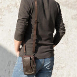 Leather Belt Bag Men's Sports Outdoor Crossbody Bag