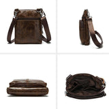 Mens Vintage Large Capacity Messenager Bags Casual Leather Shoulder Bags