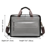 Mens Large Capacity Leather Handbags Casual Business Briefcase