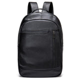 Men’s Large Capacity Top-Handled Zip Fastening Genuine Leather Backpack