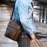 Men's Retro Casual Leather Business Handbag Crossbody Bag