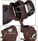 Leather Small Shoulder Bag Waist Belt Pouch Crossbody Bag Cell Phone Money Carrying Case Purse Wallet Bum Bag Fanny Pack for Men