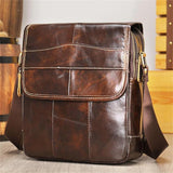 Genuine Leather Retro Large Capacity Shoulder Bag Crossbody Bag
