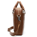 Leather Business Retro Large-Capacity Briefcase 14 Inch Computer Handbag
