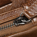 Men's Business Handbag Large Capacity Retro Leather Travel Shoulder Bag