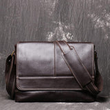 Men's Leather Vintage Crossbody A4 Briefcase