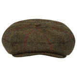 Eight Piece Cap Tweed-Green/Red