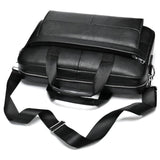 Mens Large Capacity Leather Handbags Casual Business Briefcase