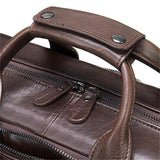 Men's Briefcase 17 Inch Computer Bag Leather Multi-Function Handbag Business Travel Bag