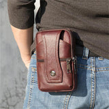Leather Belt Bag Men's Sports Outdoor Crossbody Bag