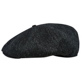 Eight Piece Cap Tweed-Black