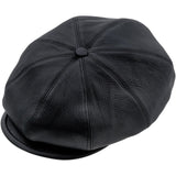 Eight Piece Cap Tweed-Leather black