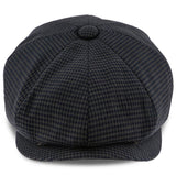 Oxford - Walrus Hats Navy/Green Houndstooth Polyester 8 Panel Newsboy Cap