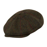 Eight Piece Cap Tweed-Green/Red