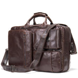 Men's Briefcase 17 Inch Computer Bag Leather Multi-Function Handbag Business Travel Bag