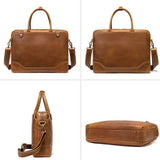 High Quality Retro Business Handbag Genuine Leather Travel Computer Crossbody Bag