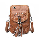 Women's Retro Leather Large Capacity Zip-up Waterproof Crossbody Bag