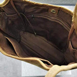 Large-capacity vintage handmade leather tote bag