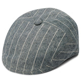 BLUE & WHITE STRIPED MODA FLAT CAP