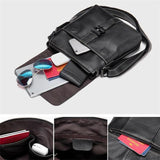 Leather Solid Color Business Crossbody Bag Shoulder Bag For Men