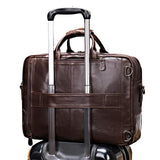 Men's Briefcase 17 Inch Computer Bag Leather Multi-Function Handbag Business Travel Bag