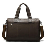 Mens Large Capacity Simple Style Leather Business Travelling Handbag
