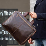 Mens Large Capacity Simple Style Vintage Business Briefcase Handbag