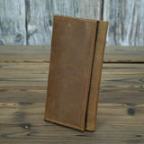 Long crazy horse leather multi-function mobile phone passport bag