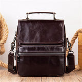 Mens Classic Business Casual Briefcase Handbagas Leather Shoulder Packs